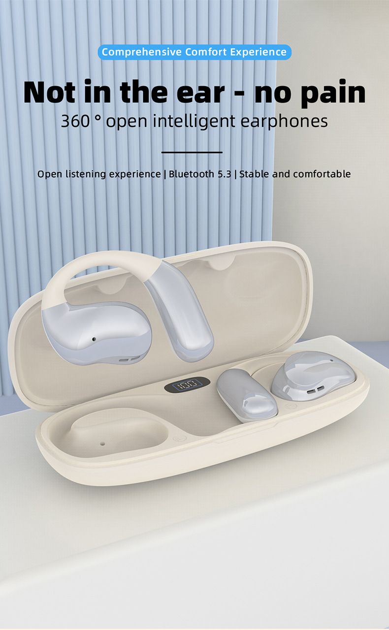 YJ11 Căști Bluetooth Tip cârlig pentru ureche Non-in-ear OW Căști cu sunet extern Căști stereo sport cu două urechi și compartiment_voghion.com