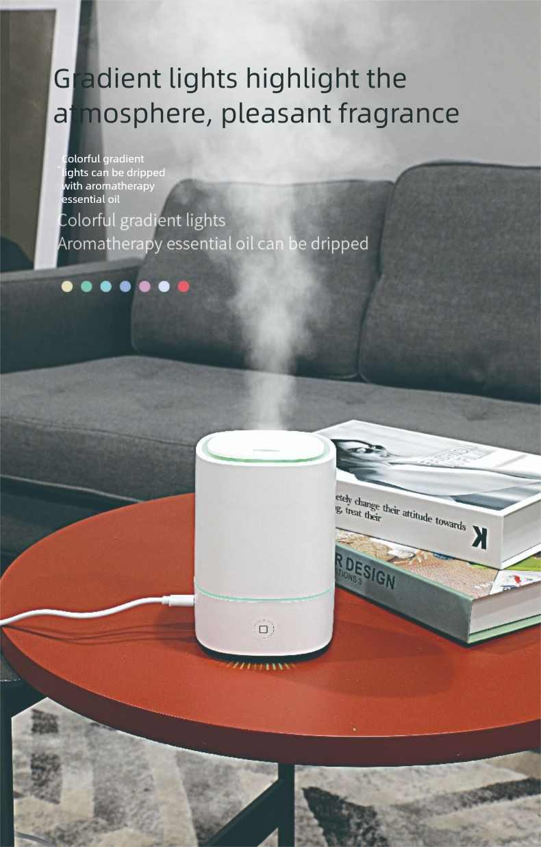 Wood Grain USB Humidifier - Ultrasonic Aroma Diffuser With Colorful Light For Home & Car, Automatic Operation_voghion.com