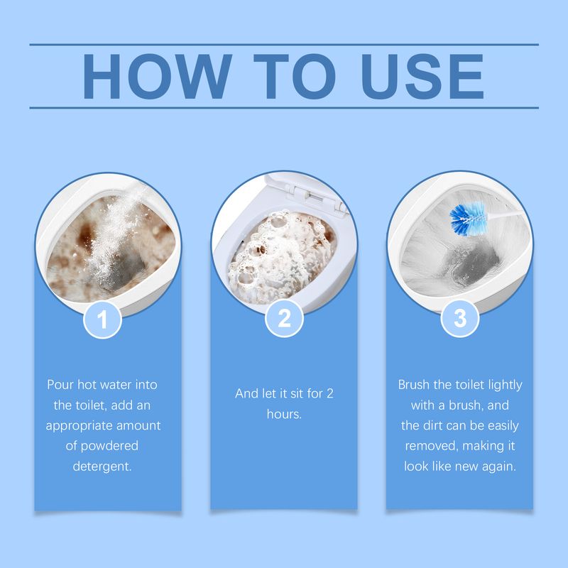 Jakehoe Toilet Toilet Cleaning Powder, Easy To Remove Toilet Stains And Urine Dirt Fast Foaming Efficient Foam Cleaning Powder_voghion.com