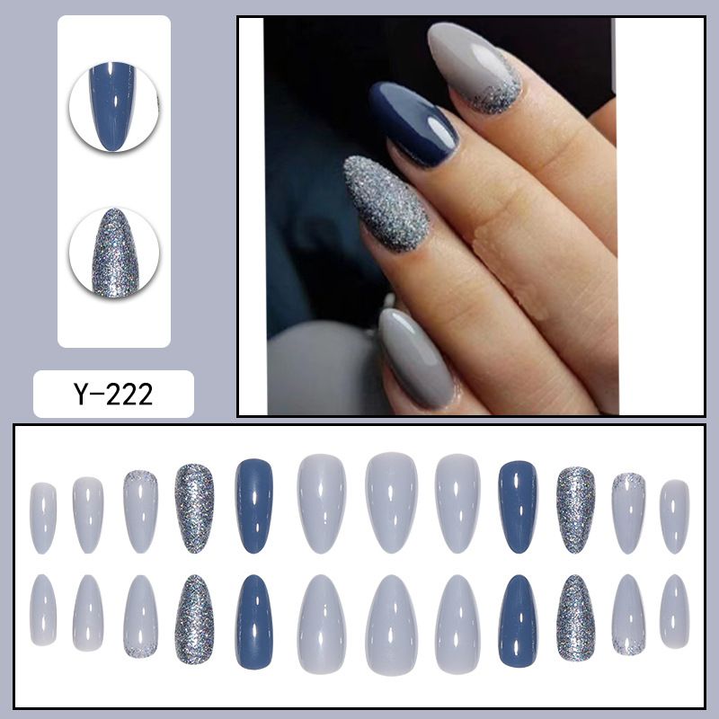 Wiederverwendbares Set mit aufklebbaren Nägeln – trendige Farbverläufe und minimalistische Designs, einfach anzubringende künstliche Nägel für mühelose Schönheit (mehrere Farben und Stile)_voghion.com