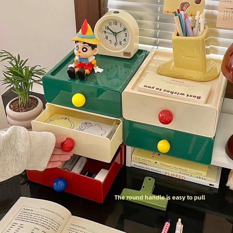 Schubladen-Typ Desktop Kleine Box Büro Schreibtisch Lagerung Rack Organisation Schrank Schlafsaal Artefakt_voghion.com