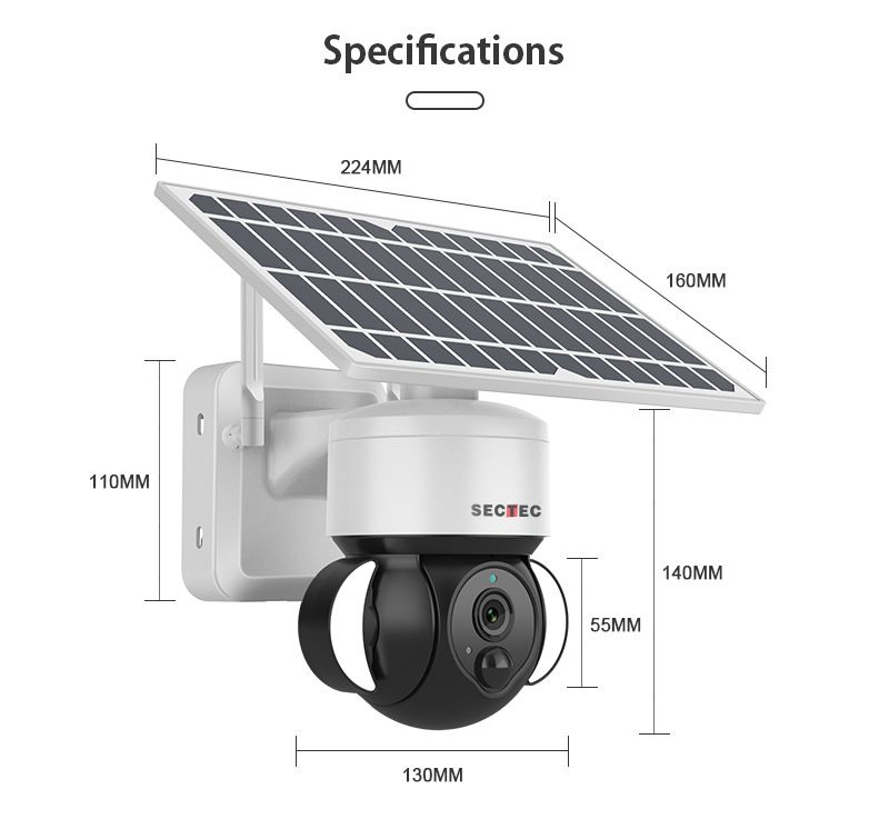 Caméra de sécurité SolarCamera 4G - Caméra extérieure à énergie solaire avec projecteur à détection de mouvement, vision nocturne, étanchéité IP66, stockage cloud_voghion.com