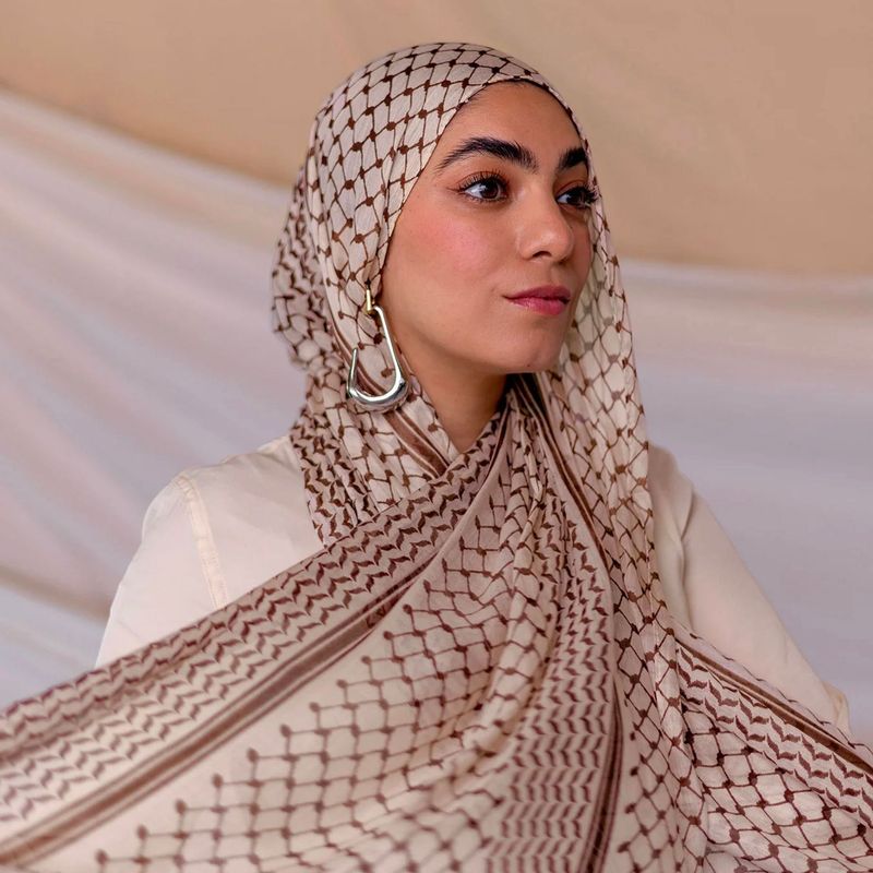 2024 Keffiyeh Hijab Arab Printed Chiffon Scarf Dubai Türkiye Popular Headband_voghion.com