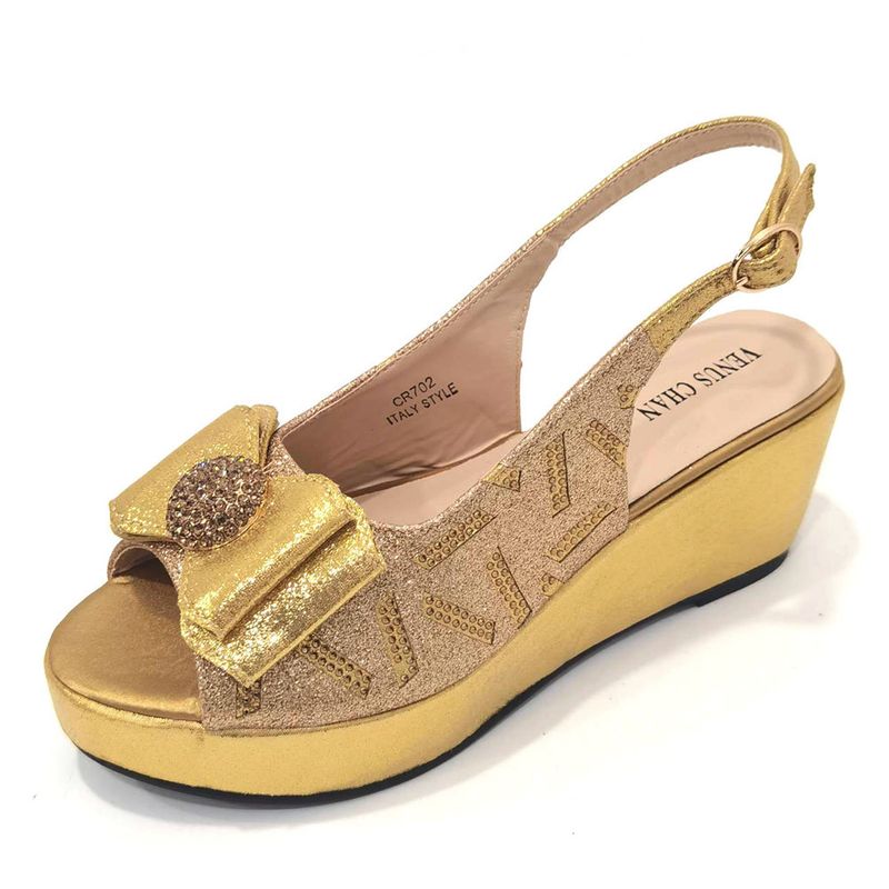 Damenschuhe Große Damenschuhe Schuhe für Geburtstagsfeiern Kleiner Keilabsatz Schuhe mit dicker Sohle und gleichem Design Clutch Bag Diamond Flower_voghion.com