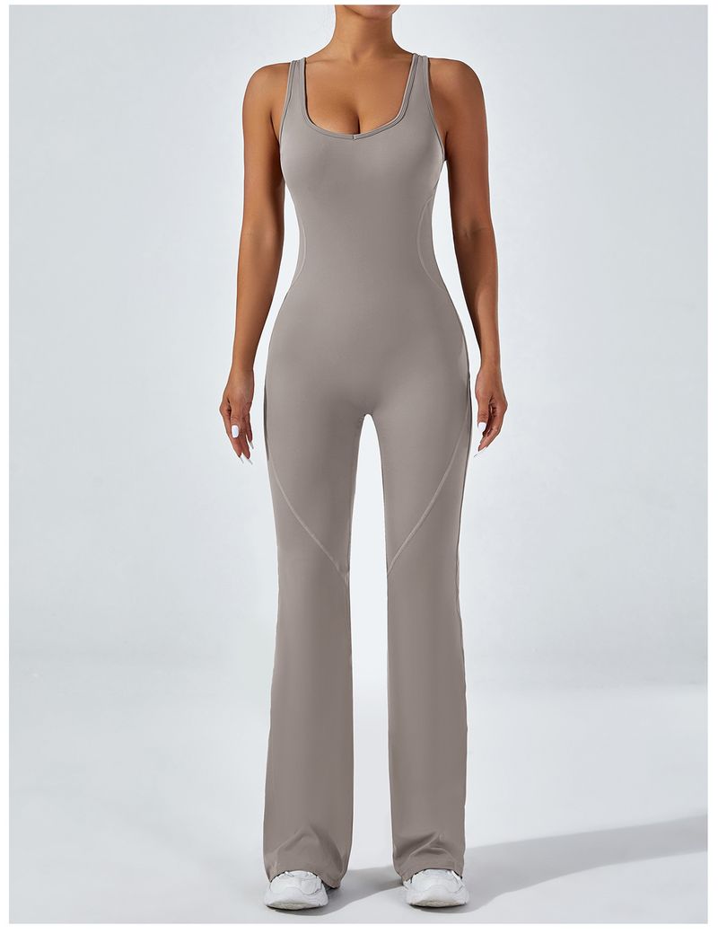 European And American Style Tight-Fitting Backless Yoga Hip-Lifting Sports Fitness Suit Wide-Leg Pants Tummy-Control_voghion.com