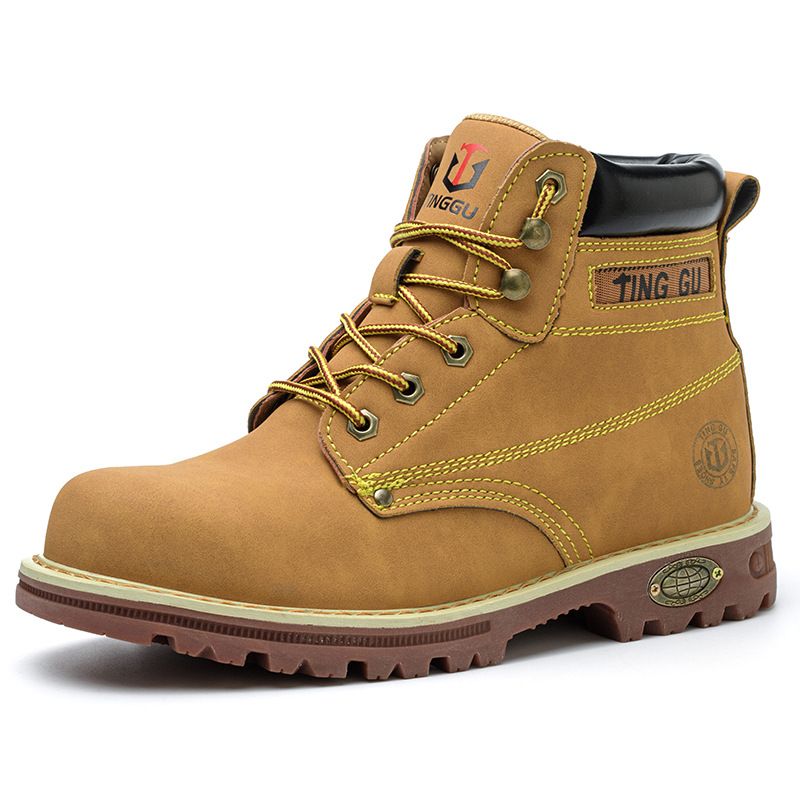 European Warm Series Tinggu Arbeitsschutz für Männer, Anti-Smash, Anti-Pannen, High-Top, gelbe Stahlkappe, rutschfeste Sicherheitsschuhe,_voghion.com