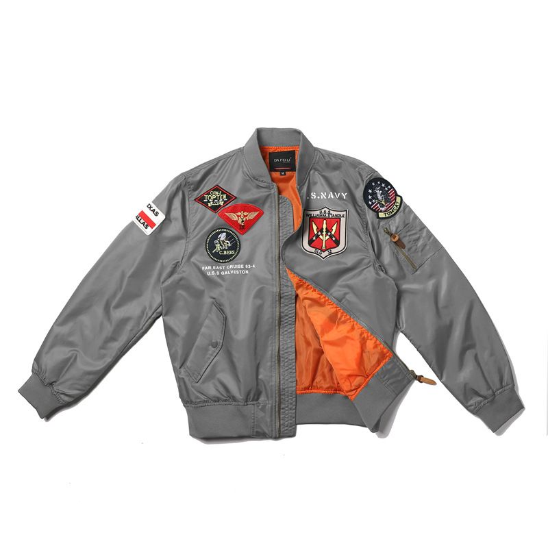 Geschikt voor alle seizoenen Lente en herfst Amerikaanse stijl Vlucht voor heren MA1 U.S. Air Force geborduurd honkbaljack WO II vintage jas_voghion.com