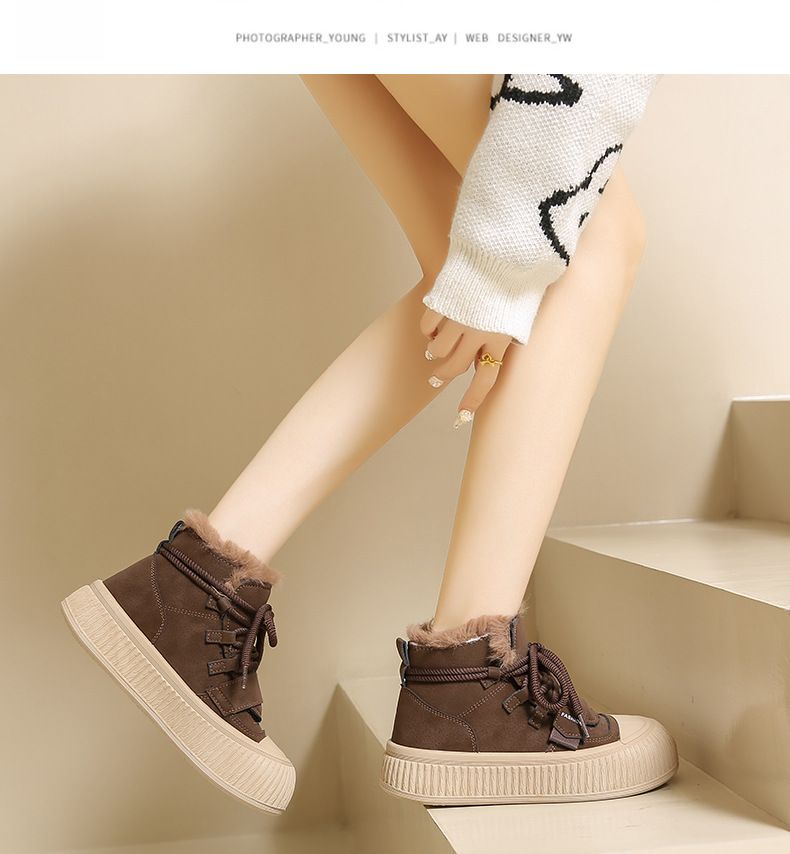 Scarpe alte da donna in velluto spesso, versatili, in cotone, per studenti, scarpe casual alla moda con plateau_voghion.com