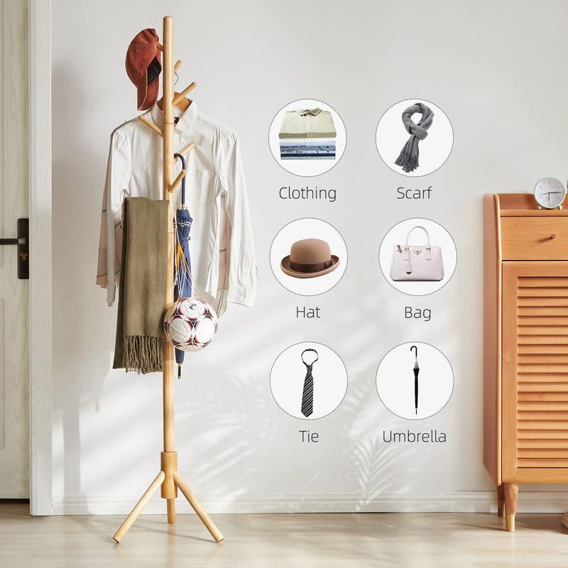 Solid Wood Coat Floor-standing Bag Simple Bedroom Storage Household Small Clothes Rack_voghion.com