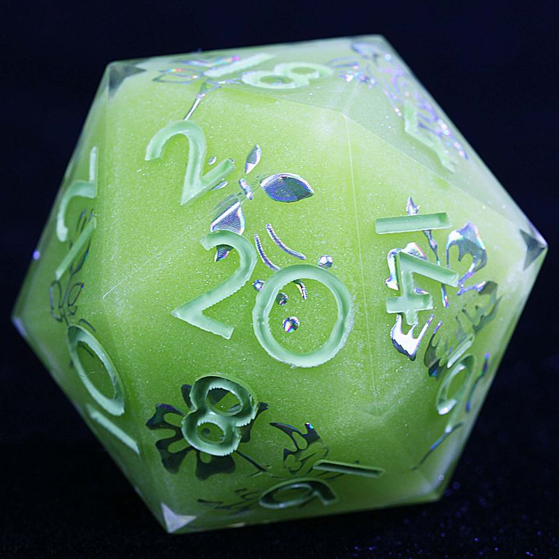 9 Polyhedral Resin Dice DD Sets Verdant Silverbloom For Dungeons Dragons RPG_voghion.com