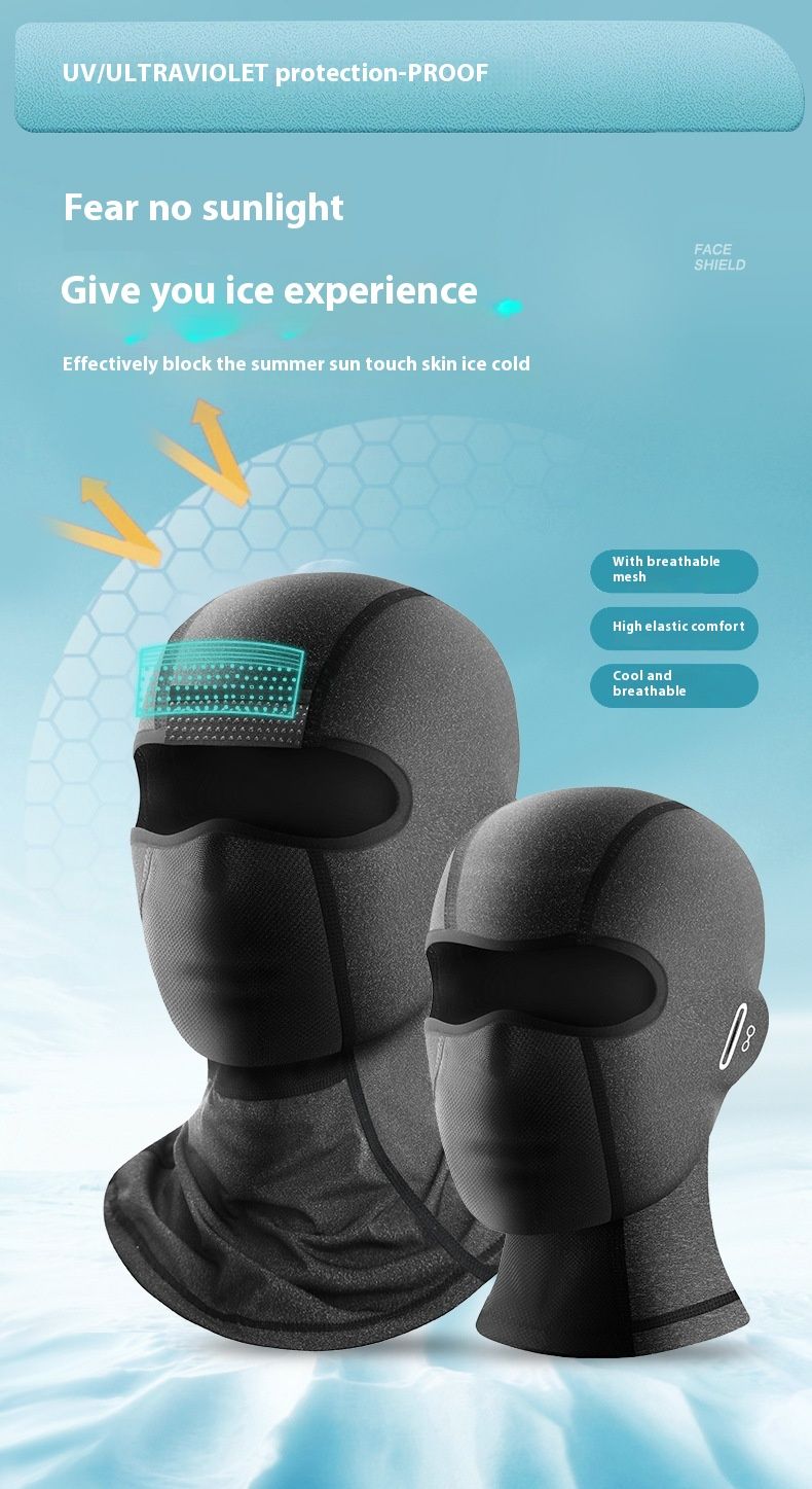 Riding Sun Mask, Motorcycle With Inner Lining Of Men's Women's Ice Silk Scarf, Spring And Summer UV Protection Hood Mask_voghion.com