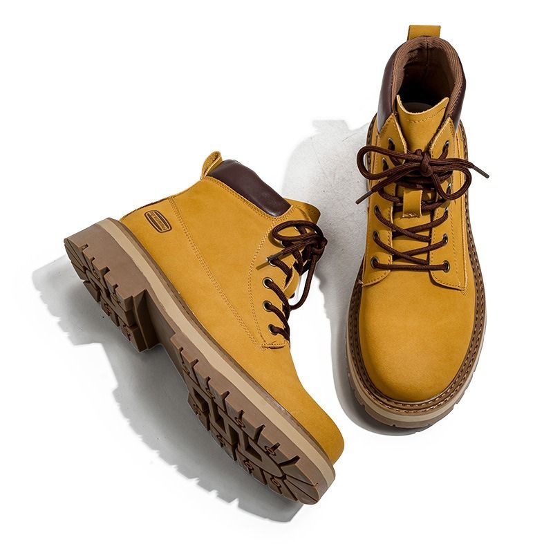 Rhubarb Boots Men's Thick-soled Heightening Desert Martin Boots High-top Men's Boots Functional Wind_voghion.com