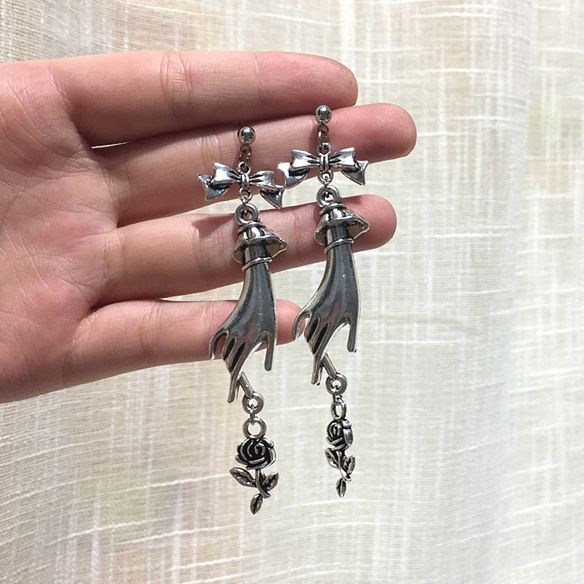 Ohrringe heiß-verkauf neue produkte Bowknot hand halten rose quaste persönlichkeit vielseitig schmuck ohr haken ohrringe_voghion.com