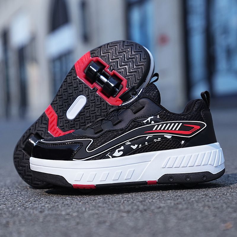 26xx Heelys Jungen Kinder Erwachsene Doppel Rad Fliegen Schuhe Mit Rädern Mädchen Studenten Rollschuhe_voghion.com