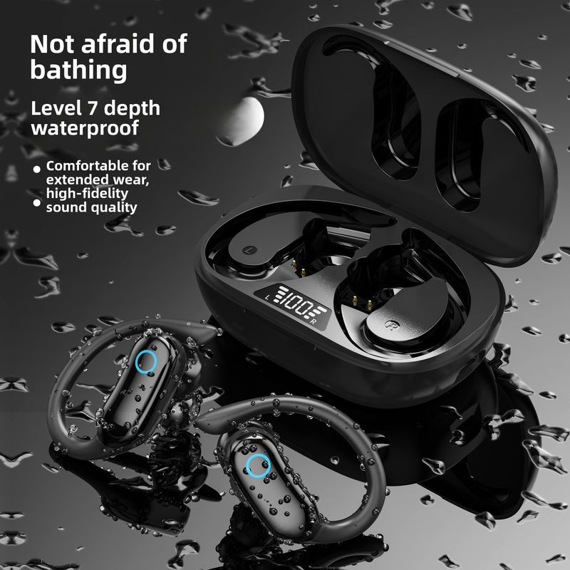 【Hohe Qualität】 Premium-Bluetooth-Kopfhörer mit offenem Ohr, TWS-Geräuschunterdrückung, Akkulaufzeit, Sport, nicht im Ohr, bequem für lange Zeit_voghion.com