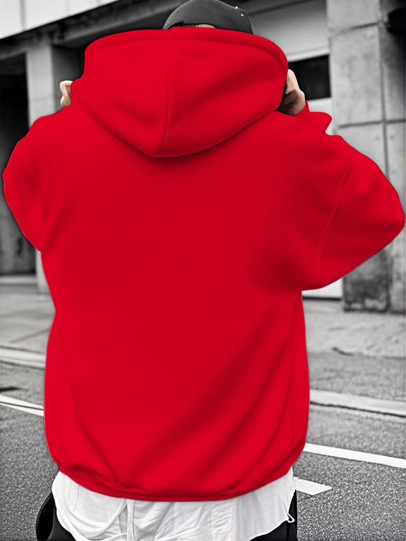 Moletom casual masculino com capuz para inverno - Caimento regular, lavável à máquina, pulôver moderno e moderno, tecido de malha confortável_voghion.com