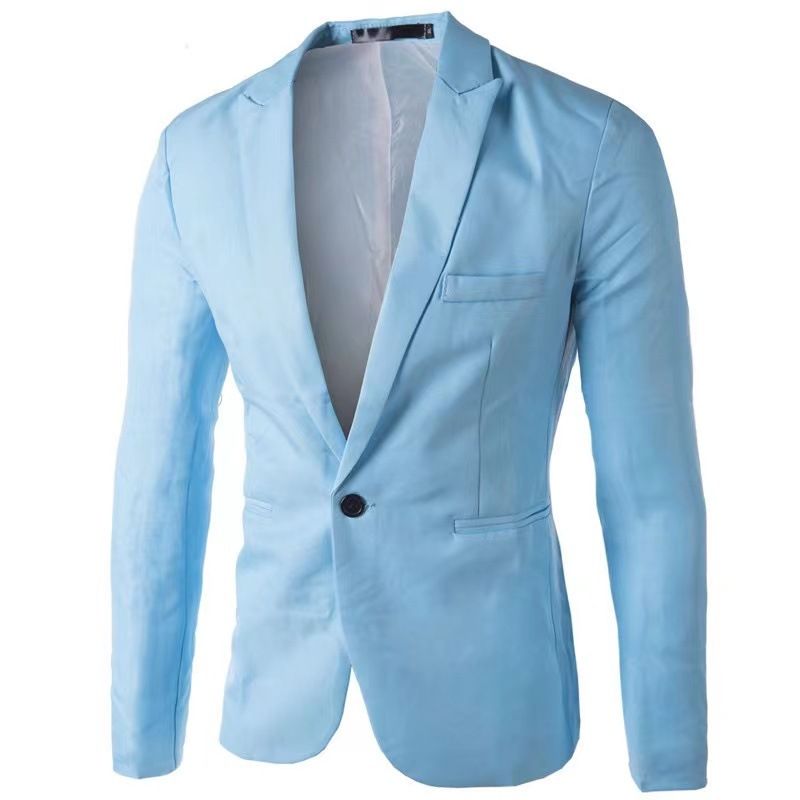 Abito piccolo casual alla moda europea, giacca da abito slim fit a un bottone versione coreana, da uomo_voghion.com