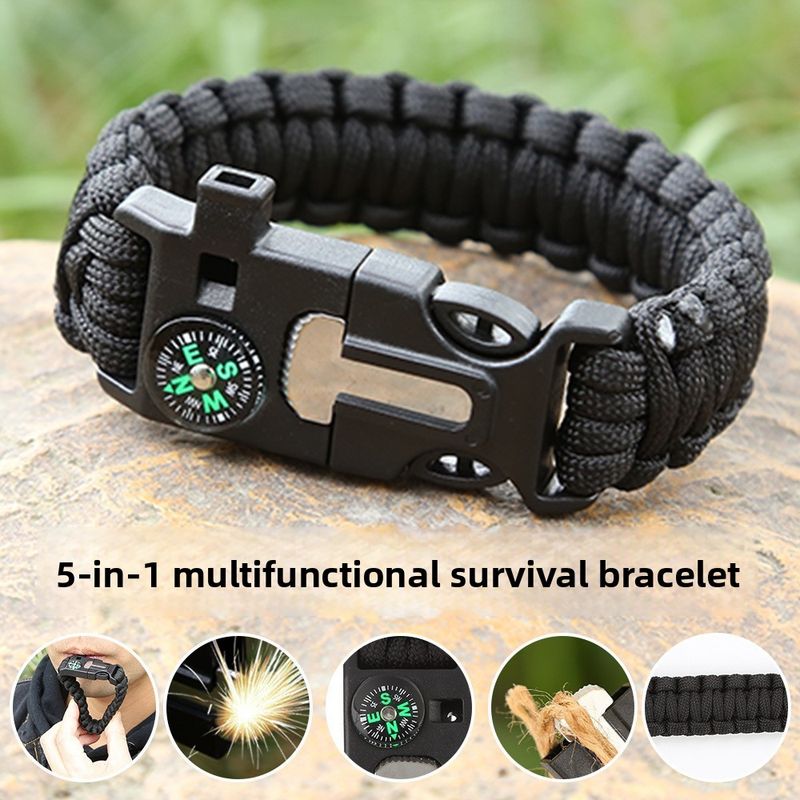Survival Multifunctional 5-in-1 Outdoor Paracord Camping Adventure Seven-Core Bracelet_voghion.com