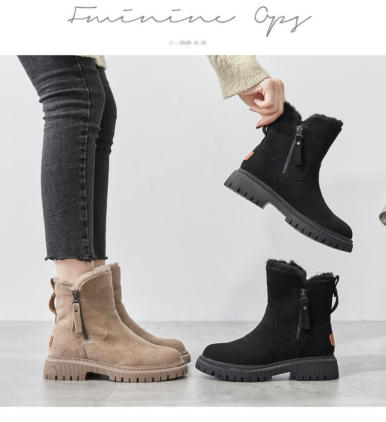 Chaussures femme cachemire bottes chaudes chaussures coton épais bottes de neige_voghion.com