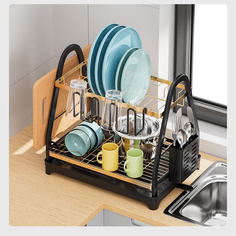 Scaffale portaoggetti per ciotole e piatti, scaffale portaoggetti da cucina, scaffale multifunzionale per ciotole e bacchette, scaffale portaoggetti da tavolo per la casa_voghion.com