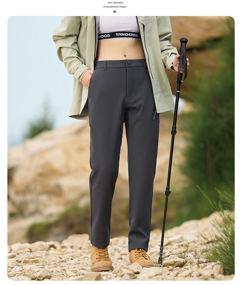 001 Outdoor Soft Shell Hiking Men's Autumn Winter Fleece Lined Warm Long Women's Windproof Wear-resistant Trekking Sports_voghion.com