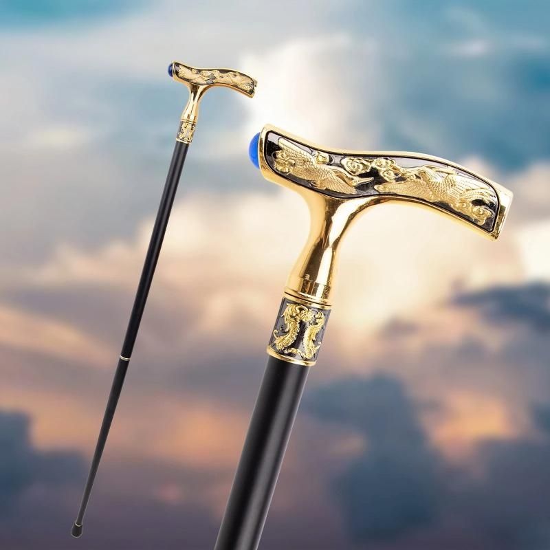 Crane Walking Cane Blue Gemstone Fashion Decorative Walking Stick Gentleman Elegant Cosplay Cane Knob Crosier 93cm_voghion.com