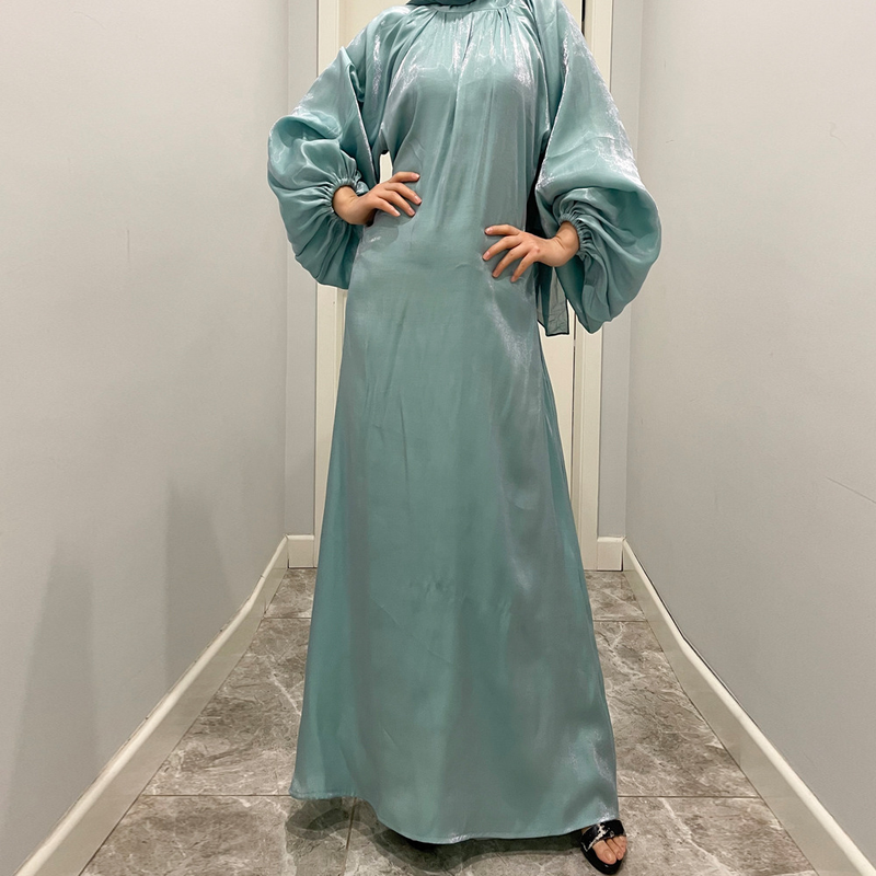 Abbigliamento femminile Abito da donna con maniche a lanterna Abito musulmano del Medio Oriente Musulmano_voghion.com