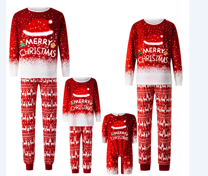 Completo natalizio per la famiglia Completo a maniche lunghe Pigiama natalizio per la famiglia Natale neonati maschi ragazze donne uomini cani_voghion.com