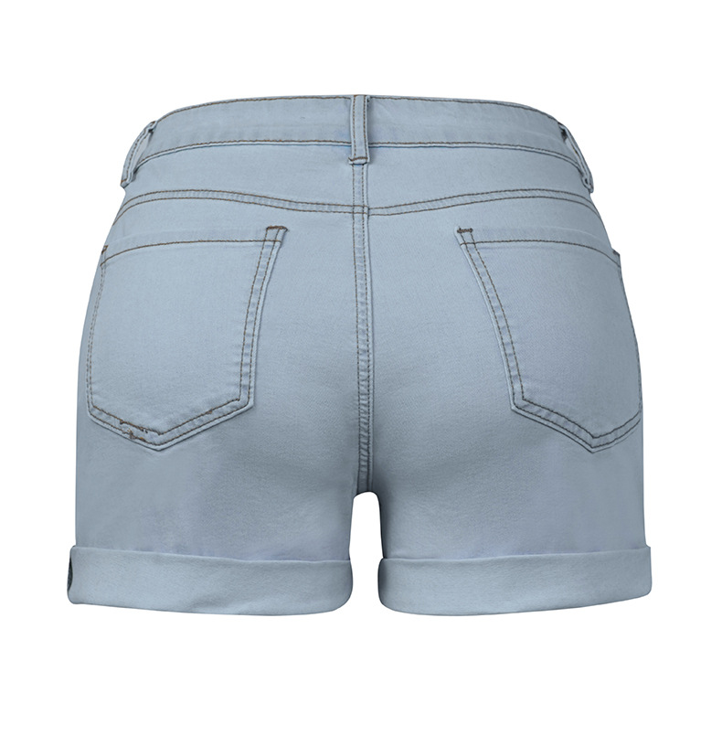 Dameklær Fasjonable og enkle høyelastiske denimshorts til dame_voghion.com