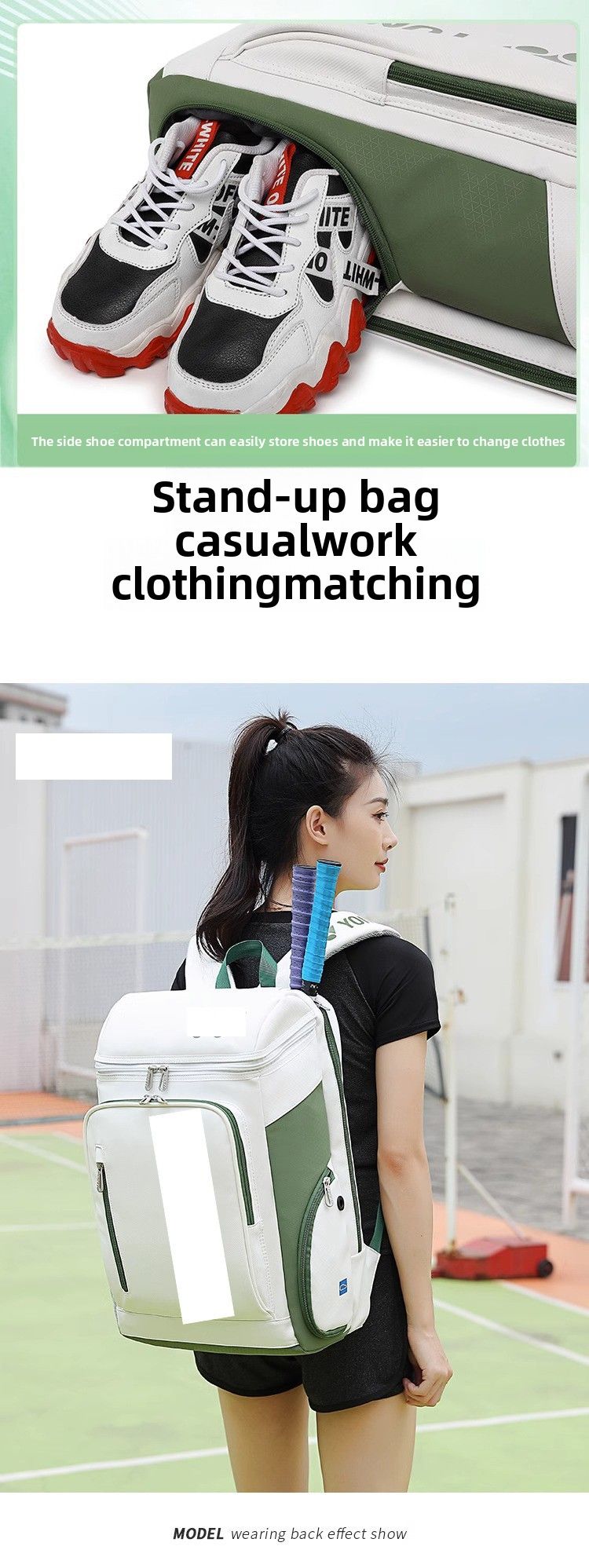 Sac à dos de badminton professionnel en PU, imperméable, grande capacité, simple, pour hommes et femmes, pour l'extérieur, avec chaussures_voghion.com