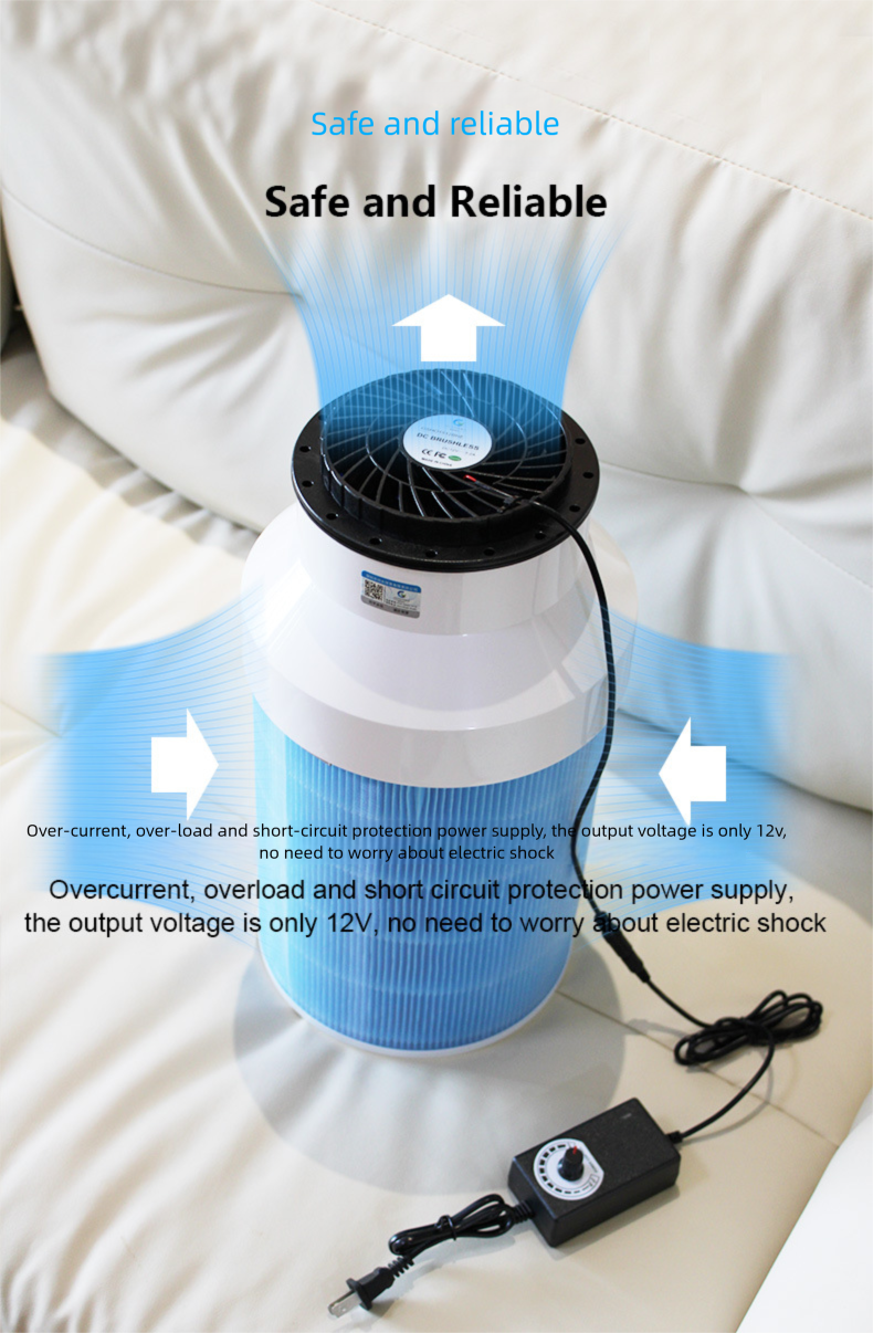 62W Powerful Air Purifier Homemade Formaldehyde Pet Hair Removal Smog Secondhand Dust PM2.5_voghion.com