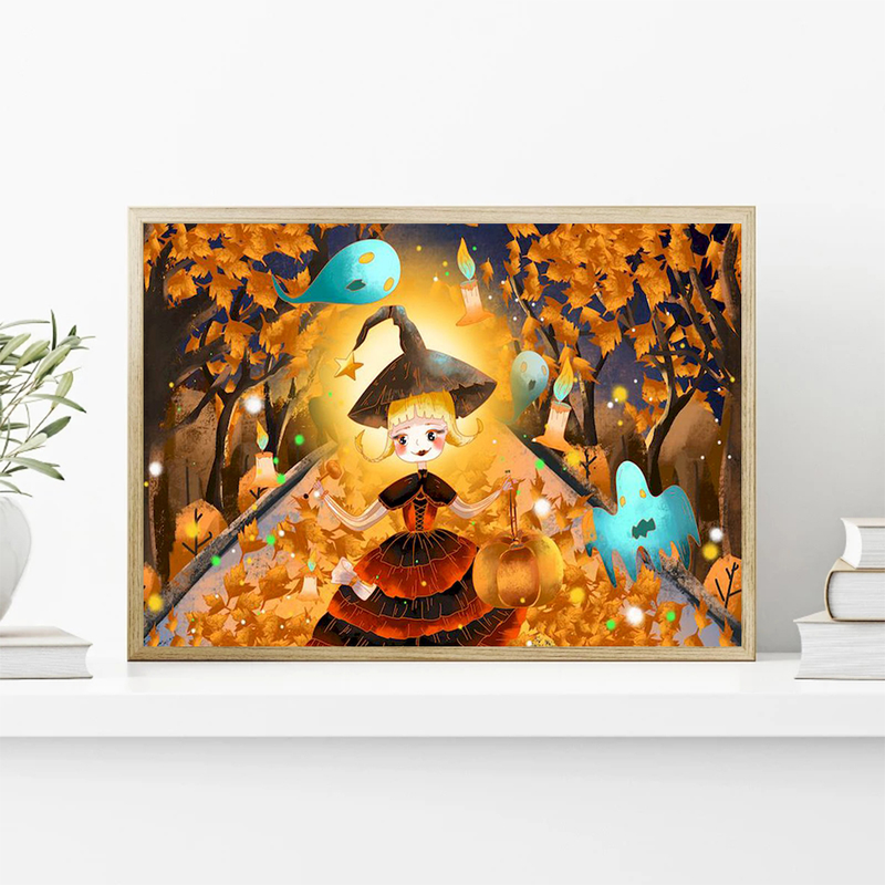 RUOPOTY 40×50cm Paint By Numbers Handmade Decorative Paintings Halloween Witch Personalized Gift Artwork_voghion.com