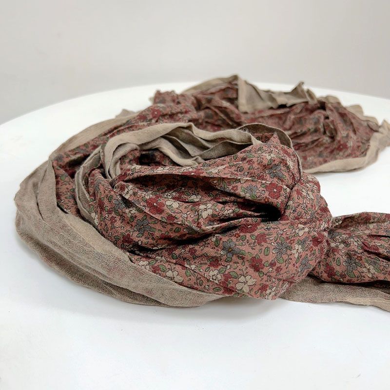 Sciarpa da donna in seta, stile coreano, sottile e traspirante, stile autunno-inverno, nuova moda floreale, versatile, artistica_voghion.com