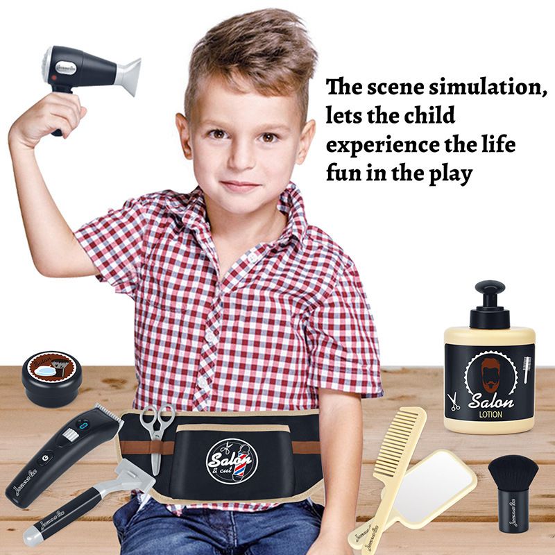 Cross Border Pretend Play Simulatie Haar Knippen Kit Set Speelgoed Kinderen Rollenspel Haar Knippen Mode Kapper_voghion.com