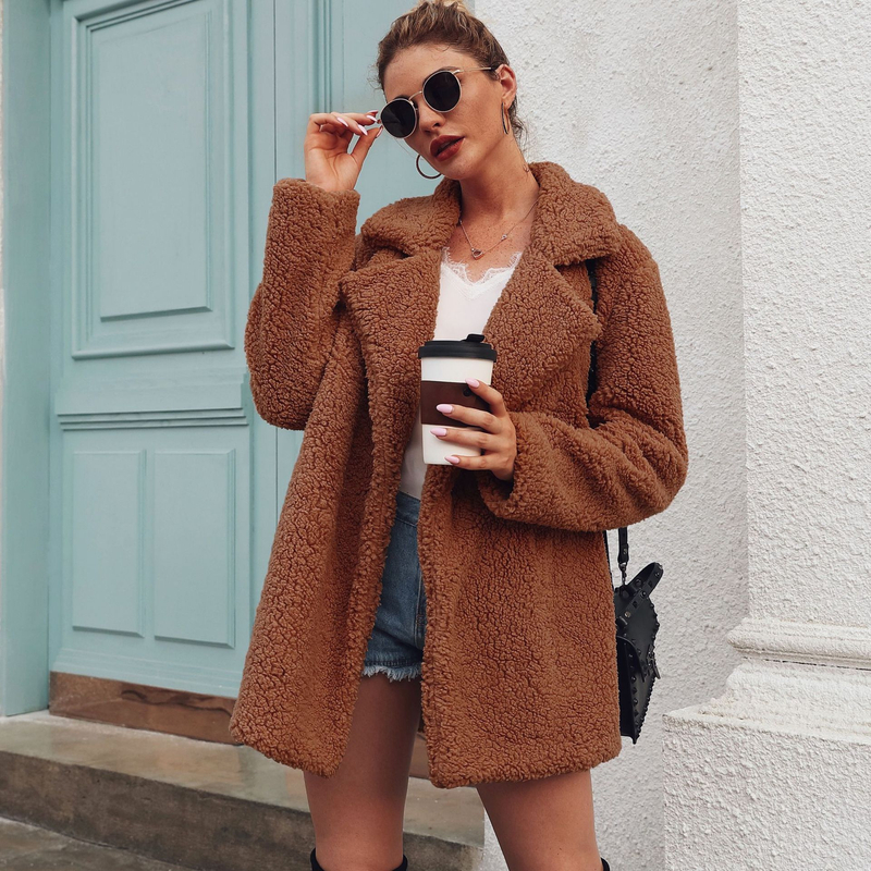 Women's Top Jacket Autumn And Winter Fashion New Suit Collar Long-sleeved_voghion.com
