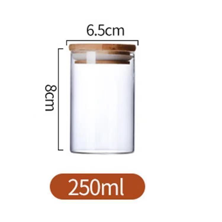 Tea Canister Sealed Container Grain Storage Jar Transparent Glass Bottle Set_voghion.com