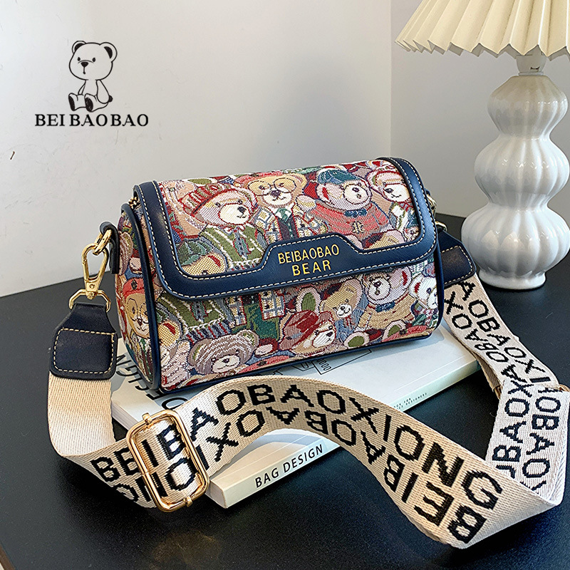 Borsa a tracolla alla moda con orso dei cartoni animati di Beibao Niche Design per le donne_voghion.com