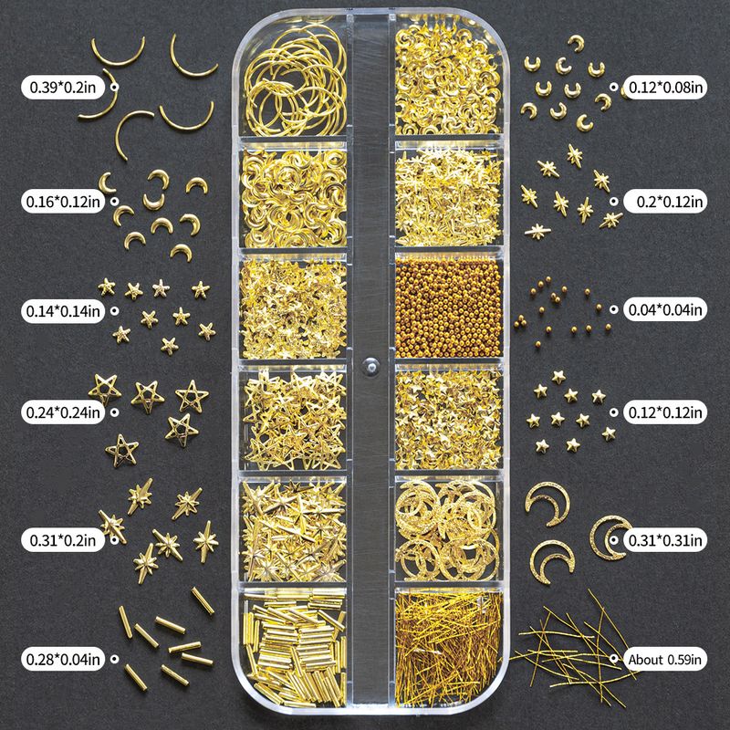 Schönheit Gesundheit Heißer Verkauf 12 Grid Mixed Gold Und Silber Halbkreisförmige Perle Nagel Schmuck Sterne Mond Metall Nagel Dekoration Zubehör_voghion.com