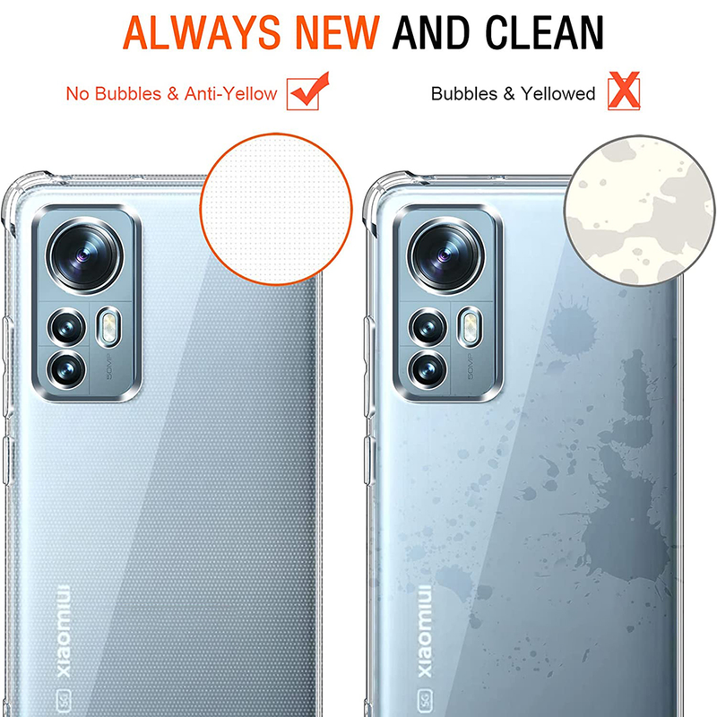 Turvatyynyinen iskunkestävä silikonipehmeä puhelinkotelo Xiaomi Mi 12 12X 11 11i 11T 10 10T 9 9T 8 Pro Lite SE:lle, erittäin ohut, kirkas ba_voghion.com