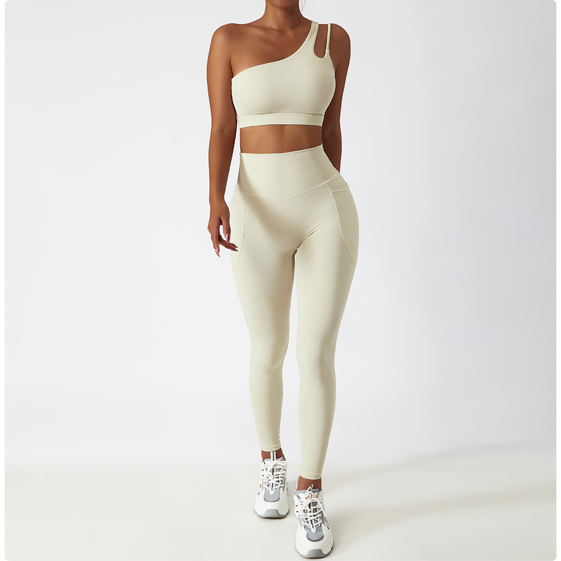 Vêtements pour femmes Pantalon de yoga respirant taille haute pour levage des hanches Portez un pantalon de sport serré avec poche, un pantalon de fitness à séchage rapide_voghion.com