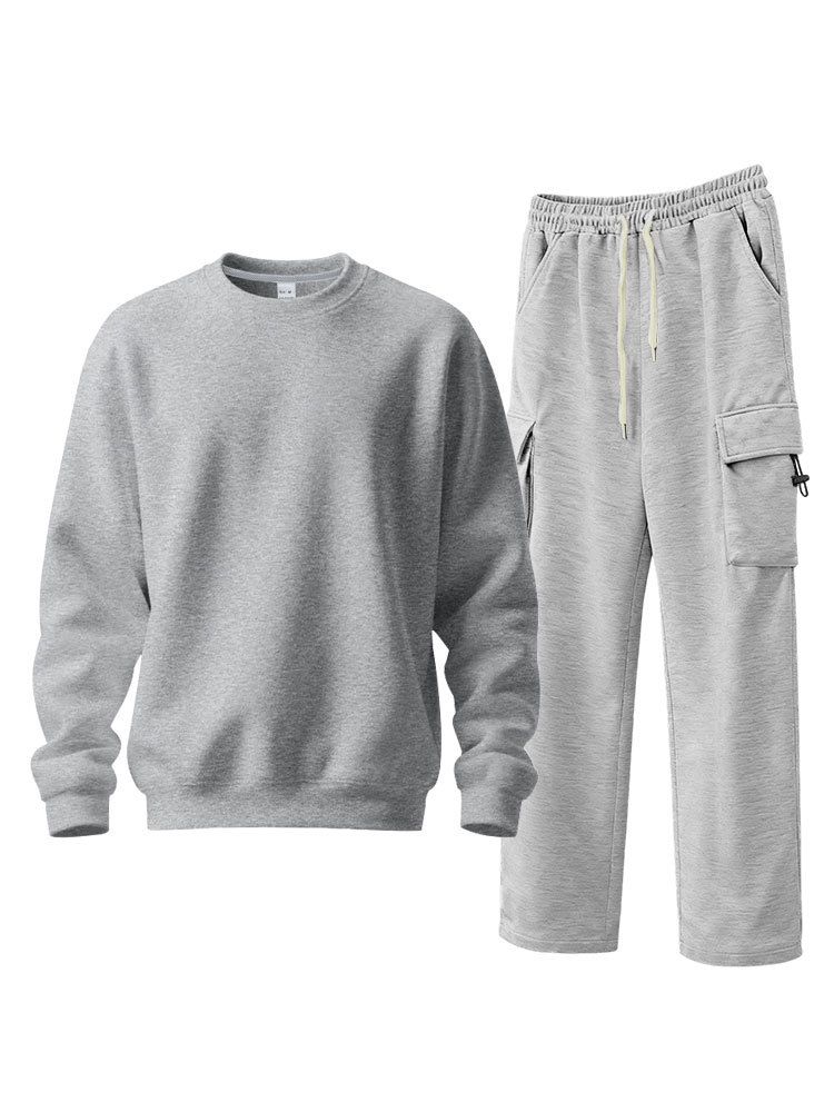 Men's Fleece Hoodie & Jogger Set - Winter Warm Casual Tracksuit With Long Sleeve Pullover & Lounge Pants For Gym, Running, Streetwear_voghion.com