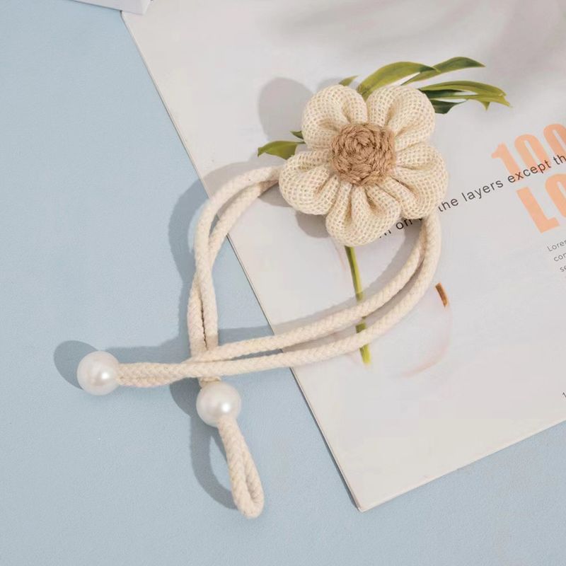 Curtain Tiebacks – Boho Pearl/Floral Tiebacks For Drapes, Modern Window Decor, Adjustable Rope Holders (Set Of 2) – Farmhouse Home Accessories_voghion.com