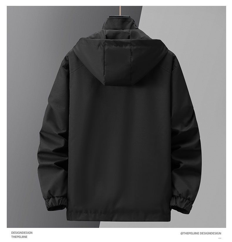 Jaqueta de trabalho masculina plus size - corta-vento utilitário grande com vários bolsos, à prova d'água e respirável (4XL-10XL, preto/verde escuro)_voghion.com