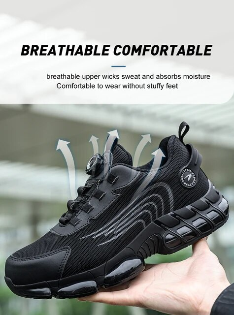 Rotating Button Safety Shoes Men Work Sneakers Indestructible Shoes Puncture-Proof Protective Shoes Work Boots Steel Toe Shoes_voghion.com