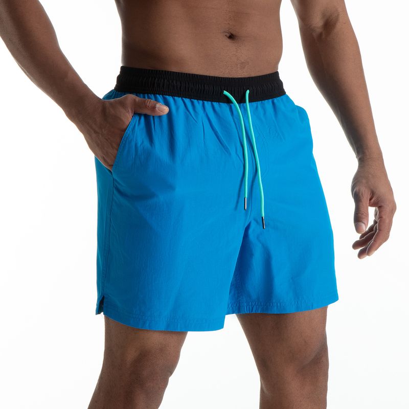 Pantaloncini da spiaggia da uomo in stile europeo - Impermeabili e foderati per spiaggia e nuoto (cavallo con tassello, vestibilità ampia, asciugatura rapida, nero/blu, dalla S alla XXL)_voghion.com
