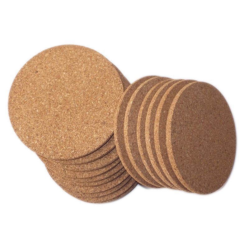 5-pack ronde kurken onderzetters met gladde randen - hittebestendig en antislip voor hete schalen en kopjes (milieuvriendelijk, duurzaam en vaatwasmachinebestendig)_voghion.com
