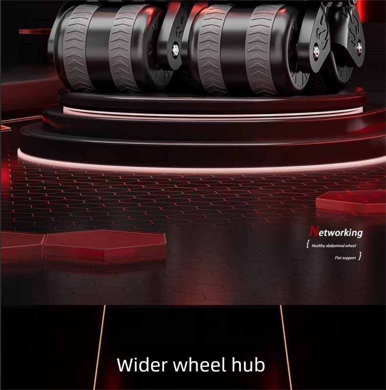 Supporto per gomito con rimbalzo automatico, ruota per muscoli addominali a quattro ruote, attrezzatura per il fitness per la perdita di grasso addominale per uso domestico_voghion.com