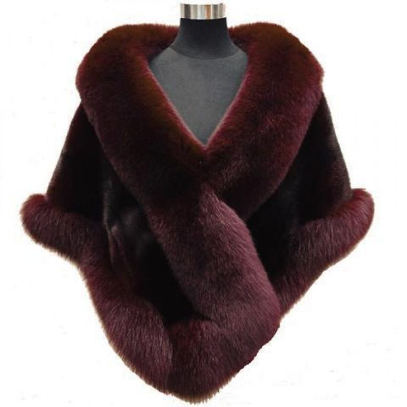 Nerz Fuchs frauen Cape Pelz Mantel Kleid Schal 2025 Winter Neue Weiß_voghion.com