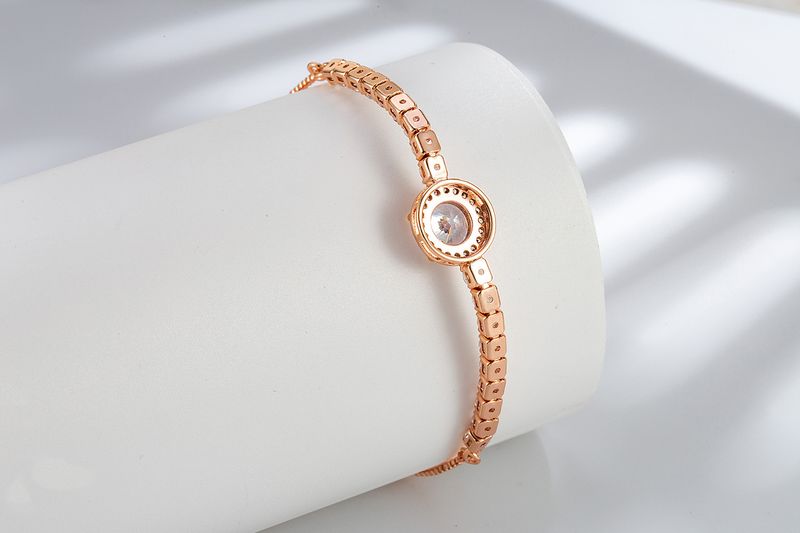 Minimalist Sweet Light Luxury Exquisite Advanced Round Zircon Bracelet Fashionable Girls Niche Hand Jewelry Pull Out Series_voghion.com