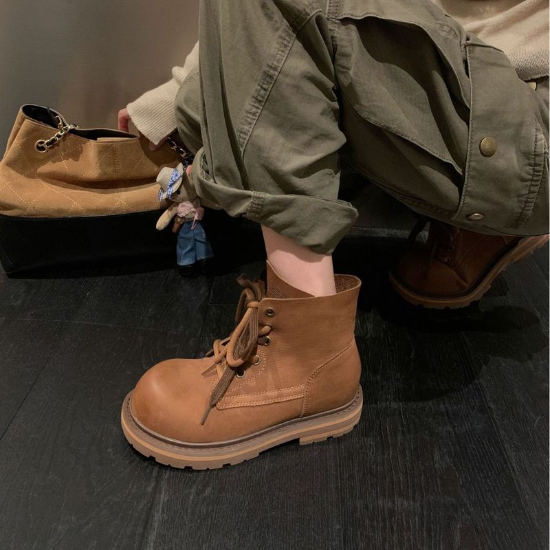 Full Cowhide High-Quality Martin For Women, New Autumn And Winter Leather Soft Sole Women's Short Boots, Work Boots_voghion.com